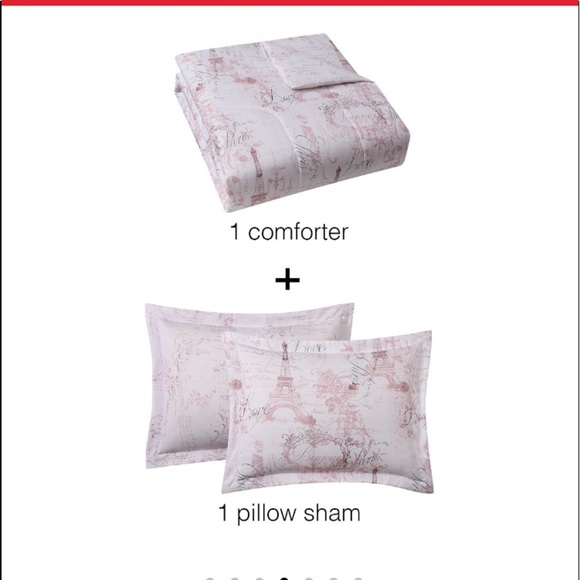 - Paris 3-Pc. King Comforter Mini Set, Color:Blush - Picture 6 of 7